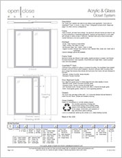 Wallcoverings Sliding Closet Doors Specification Sheet